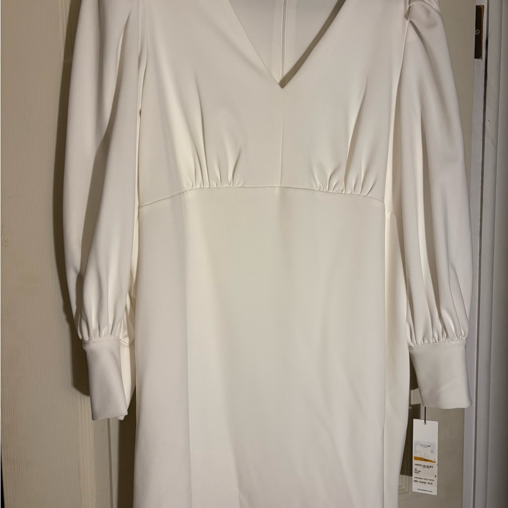 Calvin Klein Cream Long Sleeve Dress